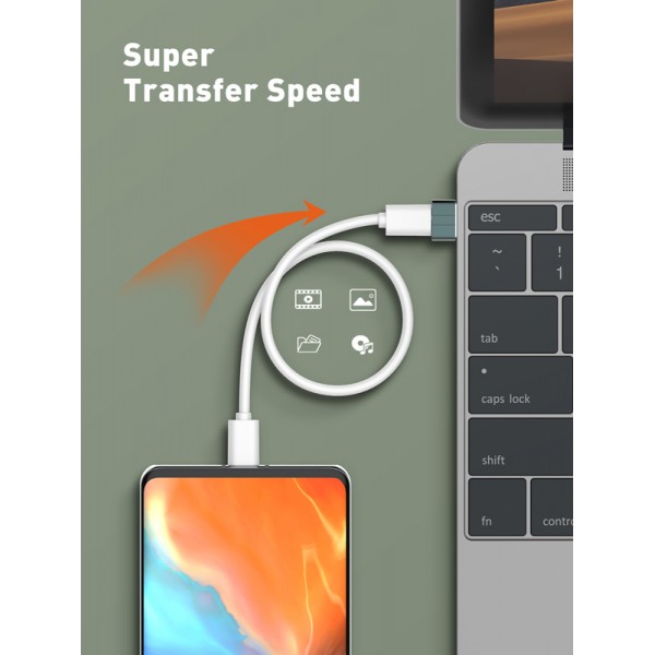LDNIO αντάπτορας USB σε USB-C LC150, αρσενικό σε θηλυκό, γκρι - LDNIO