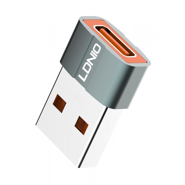 LDNIO αντάπτορας USB σε USB-C LC150, αρσενικό σε θηλυκό, γκρι - LDNIO