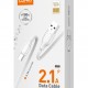 LDNIO καλώδιο Lightning σε USB LS371, 2.1A, 1m, λευκό