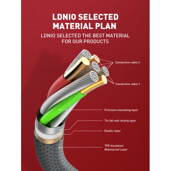 LDNIO καλώδιο USB-C σε USB LS441, 2.4A, 1m, γκρι