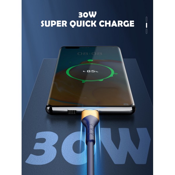 LDNIO καλώδιο USB-C σε USB LS801, 30W, 1m, μπλε - LDNIO