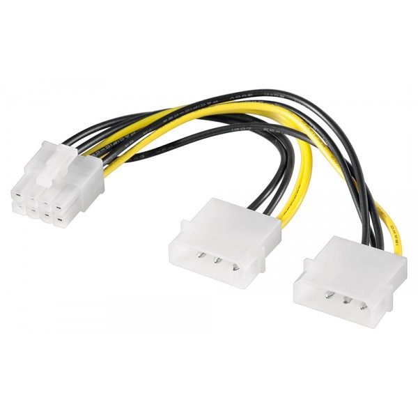 GOOBAY καλώδιο 2x molex 4pin σε 1x 8pin 93241, 0.15m - Εσωτερικά PC