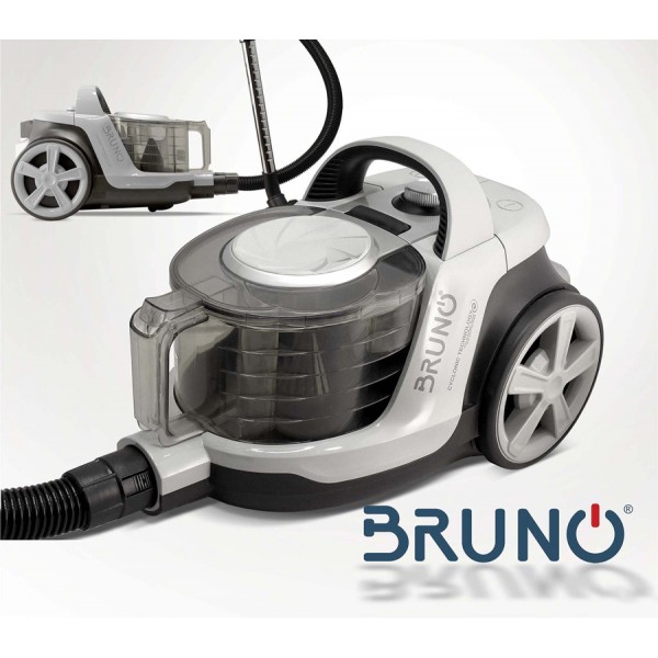 BRUNO ηλεκτρική σκούπα BRN-0137, 800W, 3lt, κυκλωνική, λευκή