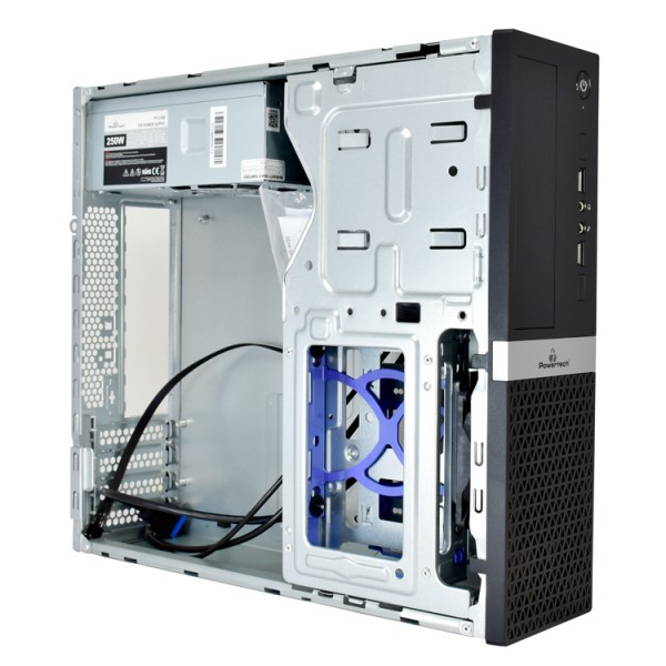 POWERTECH PC Case PT-1099 με 250W PSU, Micro-ATX, 356x102x338mm, μαύρο - Νέα & Ref PC