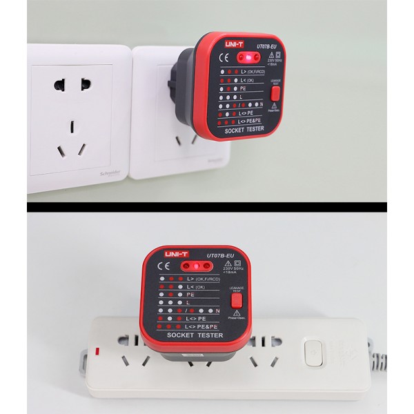 UNI-T tester πρίζας UT07B-EU, 230V, 50Hz - UNI-T