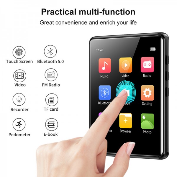 RUIZU MP3 player M6 με οθόνη αφής 2.8", 8GB, ελληνικό μενού, μαύρο - MP3 - MP4 Players