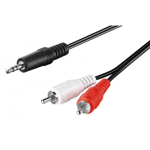 GOOBAY καλώδιο 3.5mm σε 2x RCA 51701, CU, 0.5m, μαύρο - Ήχος