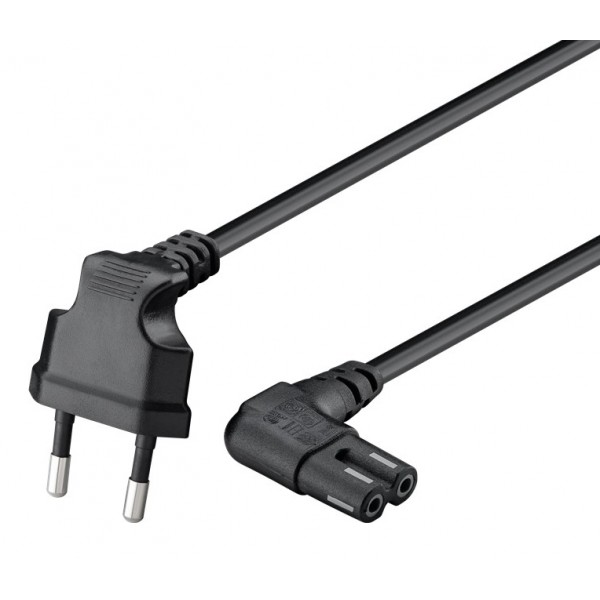 GOOBAY καλώδιο τροφοδοσίας Euro 97350, γωνιακό, 2x0.75 mm², 2m, μαύρο GOOBAY καλώδιο τροφοδοσίας Euro 97350, γωνιακό, 2x0.75 mm², 2m, μαύρο