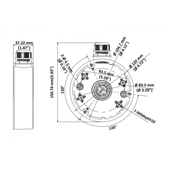 HIKVISION HIWATCH βάση κάμερας DS-1280ZJ-DM46, μεταλλική, λευκή - Παρελκόμενα