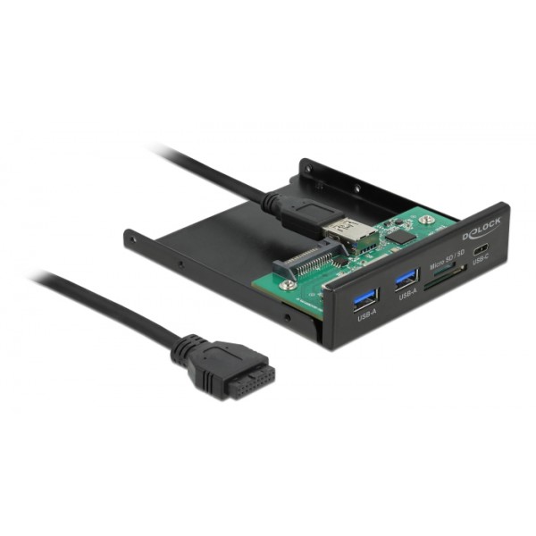 DELOCK front panel 64058, 3.5" σε USB-C, 2x USB & SD/Micro SD - Σύγκριση Προϊόντων