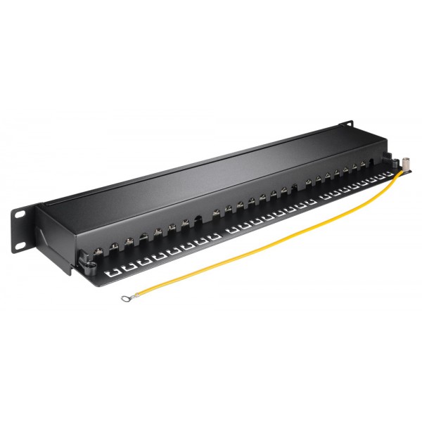 GOOBAY patch panel 90854, 19"/1U, 24x ports, CAT 6a STP, μαύρo - Καμπίνες - Rack