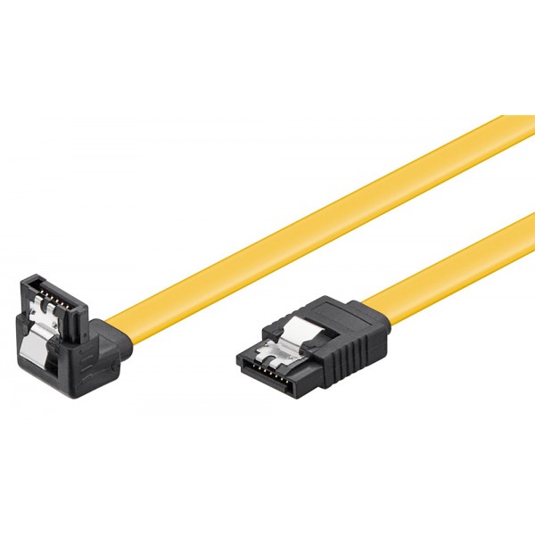 GOOBAY καλώδιο SATA 95020, γωνιακό, 6Gbps, 0.5m, κίτρινο - Εσωτερικά PC
