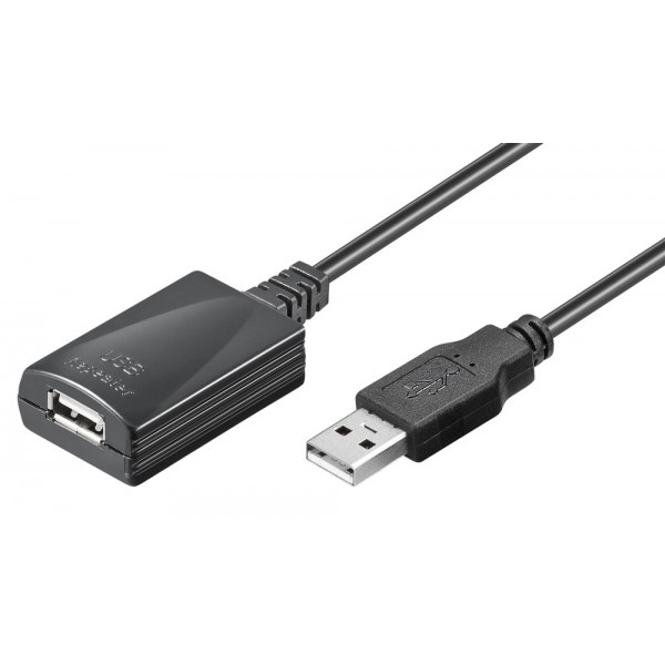 GOOBAY καλώδιο προέκτασης USB 95439, active, 480Mbps, 5m, μαύρο - GOOBAY