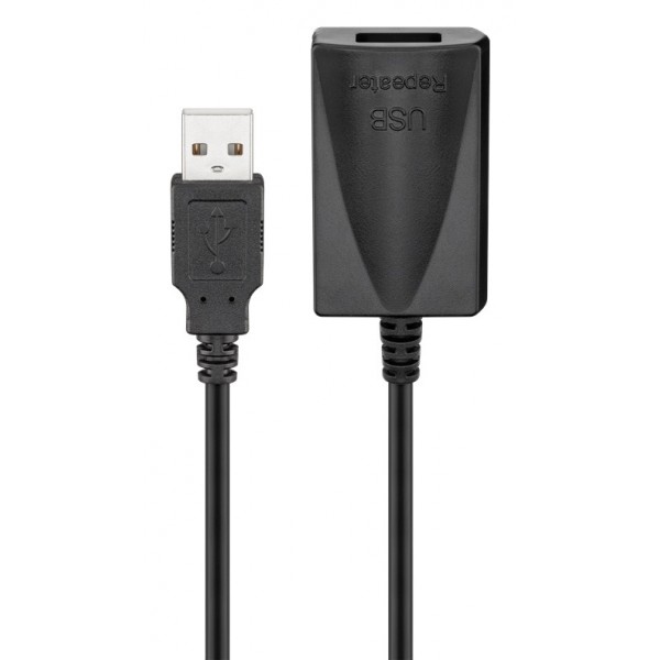 GOOBAY καλώδιο προέκτασης USB 95439, active, 480Mbps, 5m, μαύρο - GOOBAY