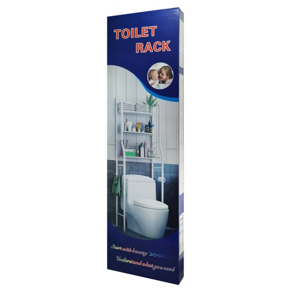 Ραφιέρα μπάνιου HUH-0134 με 3 ράφια, μεταλλική, 48x25x153cm, λευκή