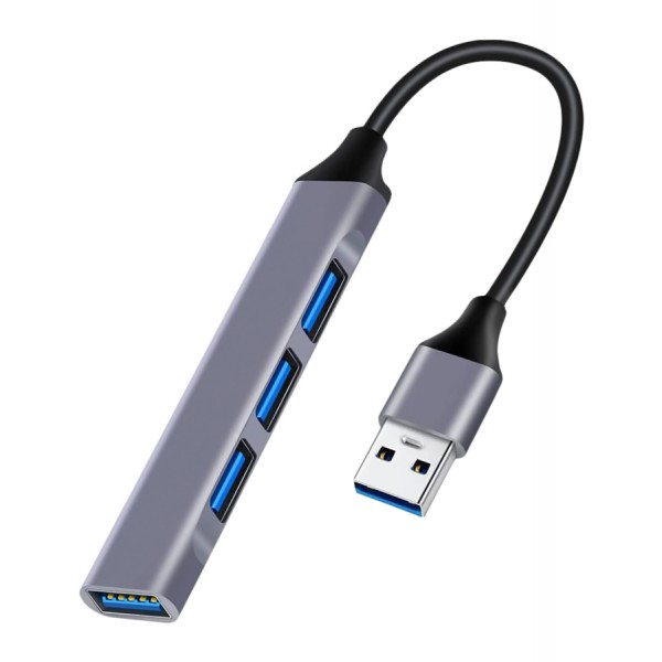 POWERTECH USB hub PT-1114, 4x θυρών, 5Gbps, USB σύνδεση, γκρι - Συνοδευτικά PC