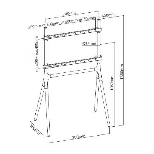 BRATECK βάση τηλεόρασης δαπέδου FS12-46F-01, 49-70", έως 40kg