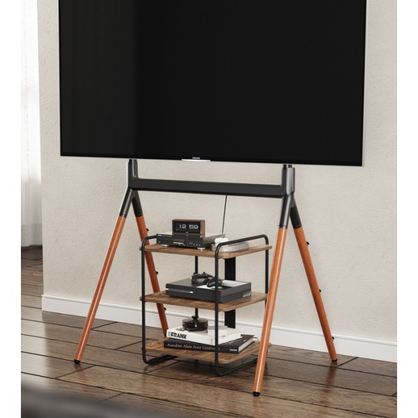 BRATECK ραφιέρα δαπέδου SFR-04, 45.4x40x49.6cm, έως 90kg, καφέ-μαύρο - Εξοπλισμός γραφείου