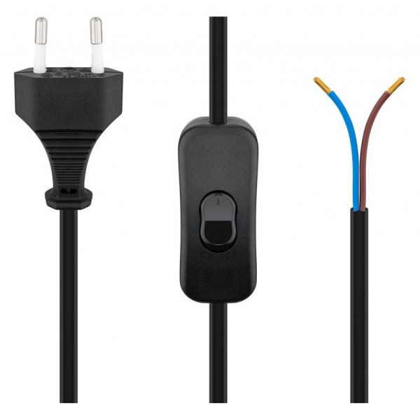 POWERTECH καλώδιο τροφοδοσίας CAB-P033 με διακόπτη, 0.75mm², 1.5m, μαύρο - Τροφοδοσία