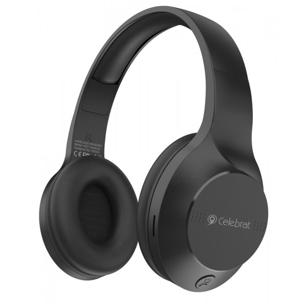 CELEBRAT headphones A27, wireless & wired, Bluetooth 5.3, Φ40mm, μαύρα - CELEBRAT
