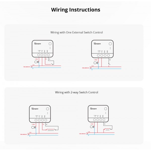 SONOFF smart διακόπτης ZBMINI-L2, 1-gang, ZigBee 3.0, λευκός