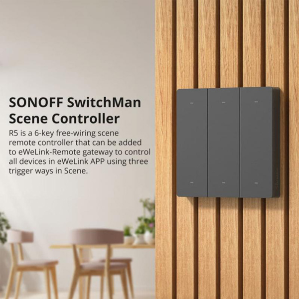 SONOFF smart διακόπτης R5W με 6x πλήκτρα, Wi-Fi, λευκός - SONOFF