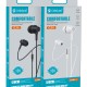 CELEBRAT earphones με μικρόφωνο G25, 3.5mm σύνδεση, Φ10mm, 1.2m, λευκά
