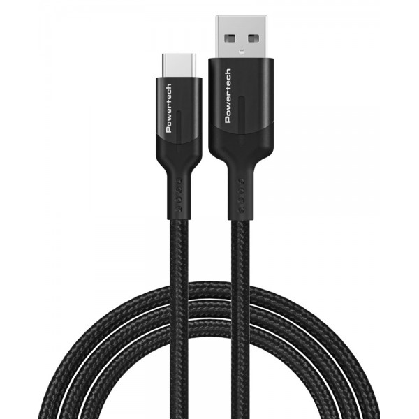 POWERTECH καλώδιο USB σε USB-C PTR-0134 PD 60W, 5Gbps, copper, 1m, μαύρο - Powertech
