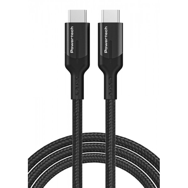 POWERTECH καλώδιο USB-C PTR-0136, PD 100W, 20Gbps, copper, 1m, μαύρο - Powertech
