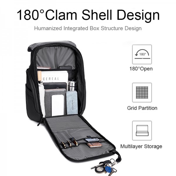ARCTIC HUNTER τσάντα πλάτης B00558 με θήκη laptop 15.6", 24L, USB, μαύρη - Σπίτι & Gadgets