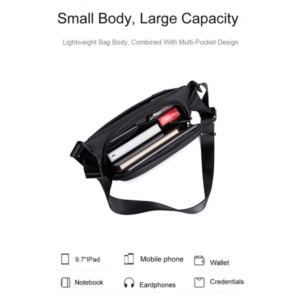 ARCTIC HUNTER τσάντα Crossbody Y00561 με θήκη tablet, 4L, μαύρη - ARCTIC HUNTER