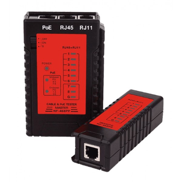 NOYAFA tester καλωδίων δικτύου NF-468PF για PoE RJ45 & RJ11 - NOYAFA