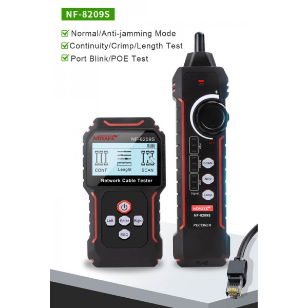 NOYAFA tester καλωδίων δικτύου NF-8209S για RJ45 PoE - NOYAFA