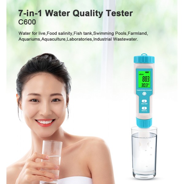 NOYAFA tester ποιότητας νερού C-600, TDS/EC/PH/SALT/S.G/ORP/0-60 °C - NOYAFA