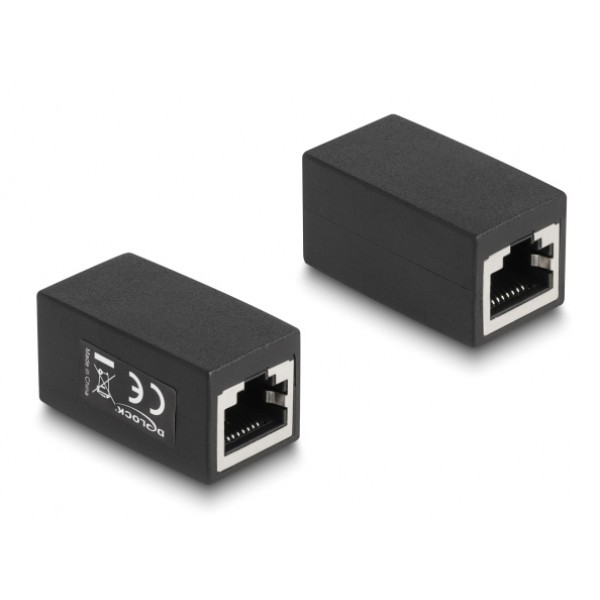 DELOCK σύνδεσμος RJ45 88003, θηλυκό σε θηλυκό, Cat.6, μαύρος - Διάφορα Δικτύου