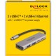 DELOCK USB hub 64239, 4x θυρών, 5Gbps, USB-C σύνδεση, γκρι
