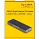DELOCK θήκη για M.2 NVMe PCIe/SATA SSD 42019, tool free, 10Gbps, μαύρη