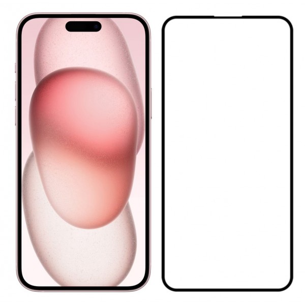 POWERTECH tempered glass 5D TGC-0657 για iPhone 15, full glue - Tempered Glass