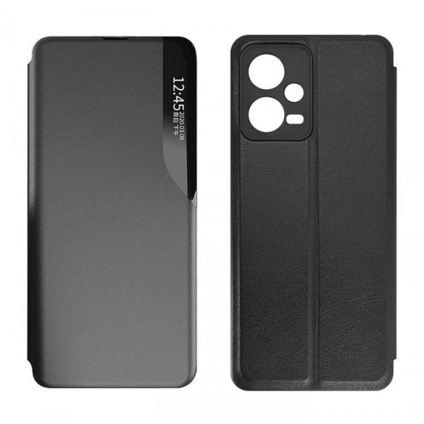 POWERTECH θήκη Smart view MOB-1918 για Xiaomi Note 12 5G/Poco X5, μαύρη - Powertech