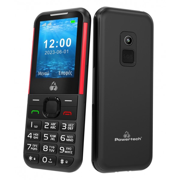 POWERTECH κινητό τηλέφωνο Sentry 4G PTM-33, SOS Call, με φακό, μαύρο - Mobile