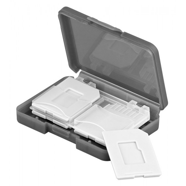 GOOBAY θήκη για κάρτες SD & micro SD 95349, 4 θέσεις, διάφανη-γκρι - Κάρτες Μνήμης