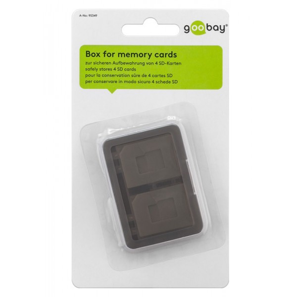GOOBAY θήκη για κάρτες SD & micro SD 95349, 4 θέσεις, διάφανη-γκρι - Κάρτες Μνήμης