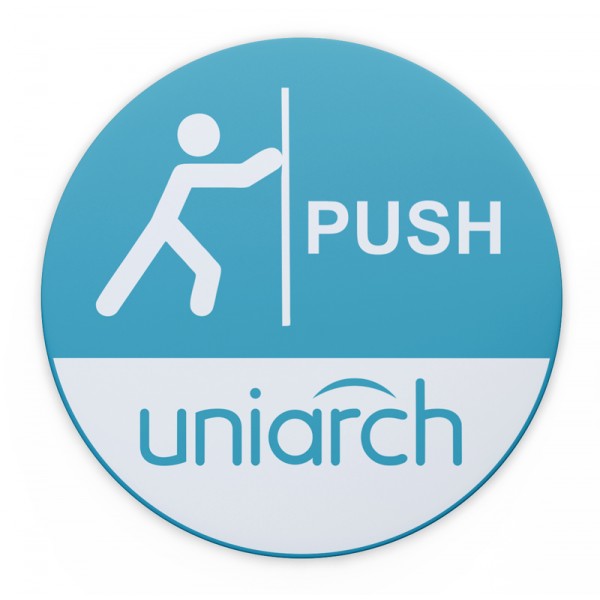 UNIARCH αυτοκόλλητο Push HW200222, Φ 12cm - Διαφημιστικό Υλικό