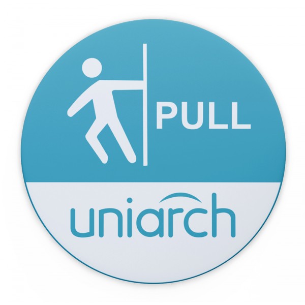 UNIARCH αυτοκόλλητο Pull HW200223, Φ 12cm - Διαφημιστικό Υλικό
