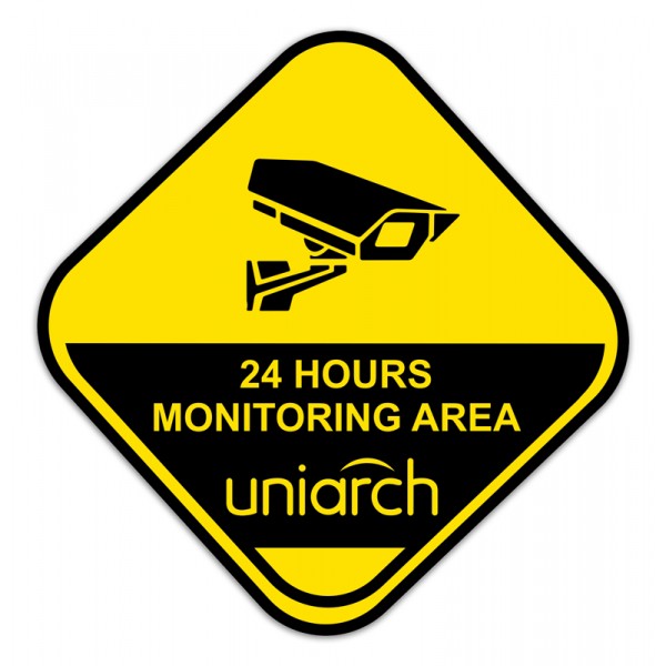 UNIARCH αυτοκόλλητο προειδοποίησης παρακολούθησης χώρου HW200227, 19.5cm - Διαφημιστικό Υλικό
