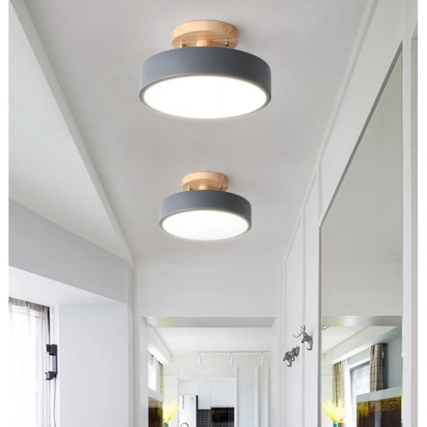 POWERTECH LED φωτιστικό οροφής HLL-0119, 12W, 4000K, Φ18x12cm, γκρι - Φωτιστικά Οροφής