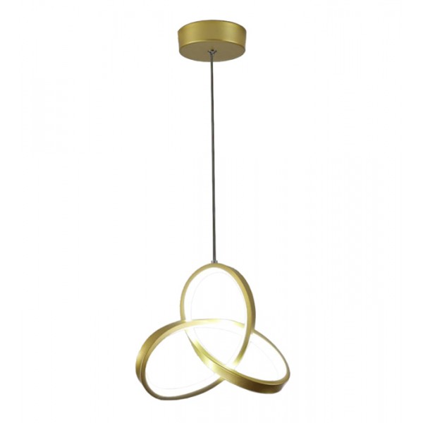 POWERTECH LED φωτιστικό οροφής HLL-0122, 15W, 4000K, Φ22cm x 1m, χρυσό - Φωτιστικά Οροφής