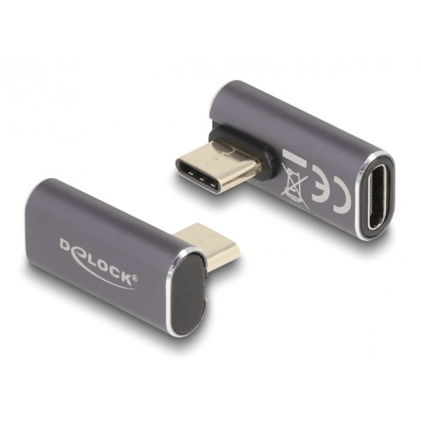 DELOCK αντάπτορας USB-C 60048, αρσενικό σε θηλυκό, 100W, 40Gbps, γκρι - DeLock