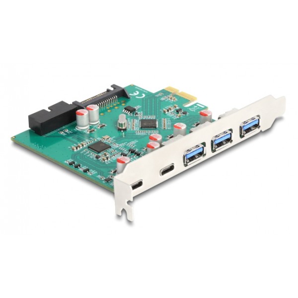 DELOCK κάρτα επέκτασης PCI x1 σε 3x USB/2x USB-C/19-pin 90109, 5Gbps - PC & Αναβάθμιση