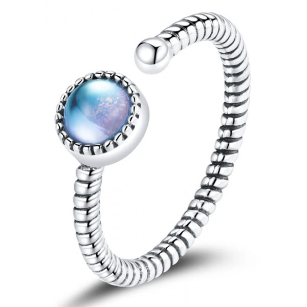 BAMOER δαχτυλίδι SCR698, ανοιγόμενο, ασήμι 925, ασημί - BAMOER